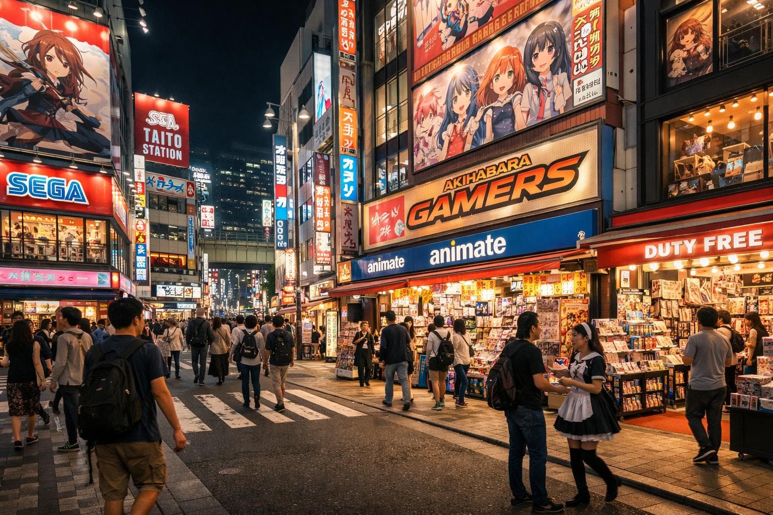 Anime and manga themed street in Akihabara, Tokyo