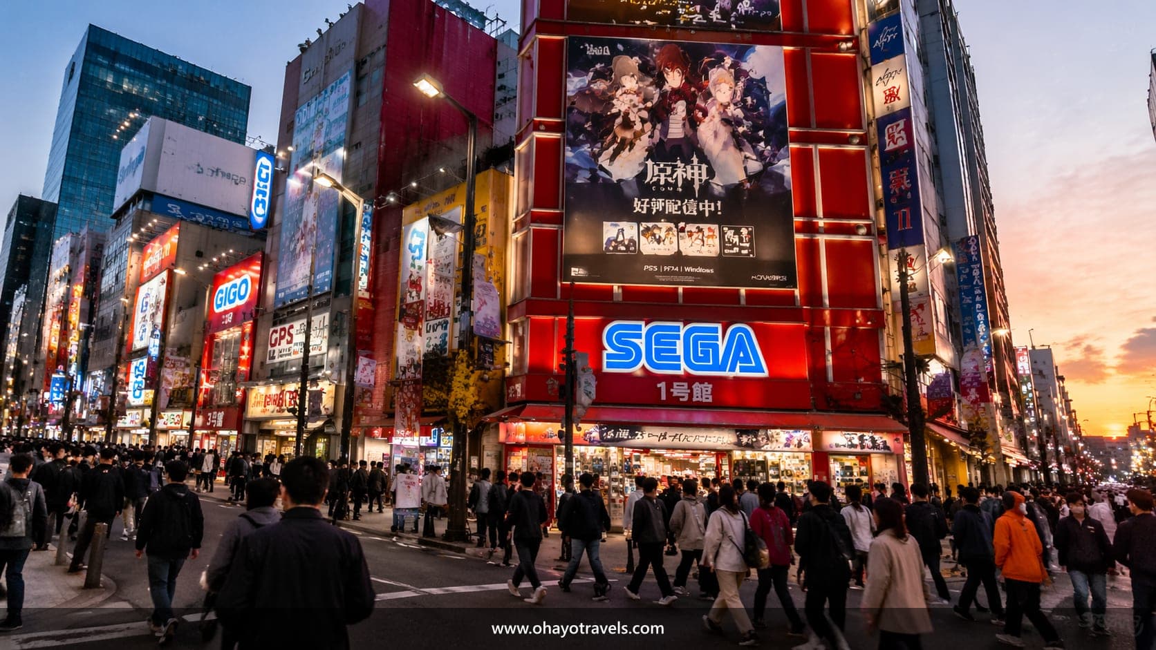 Akihabara gaming district in Tokyo, showcasing vibrant stores and arcades in 2026