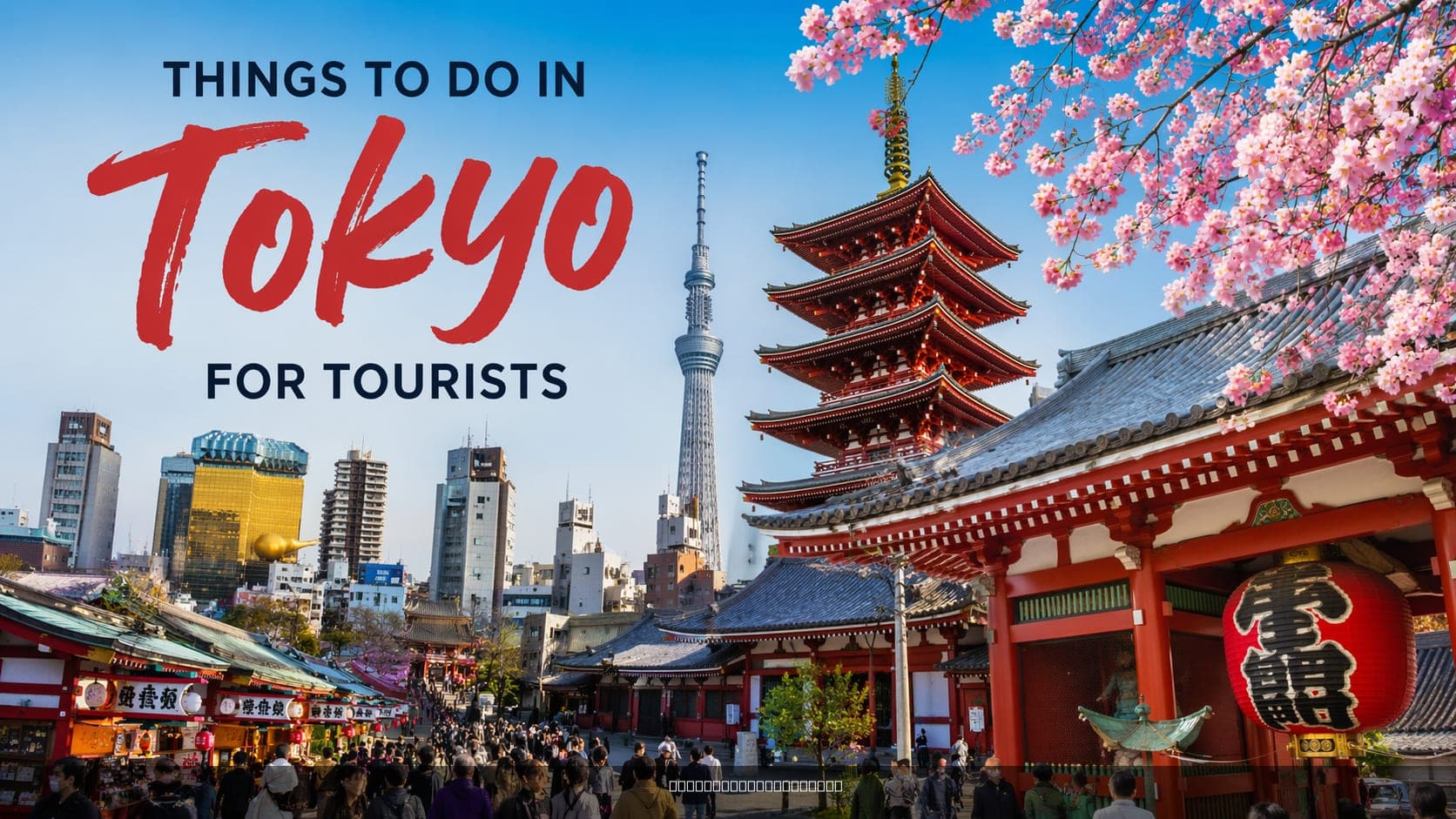Panoramic view of Tokyo featuring Tokyo Tower and Shibuya Crossing.