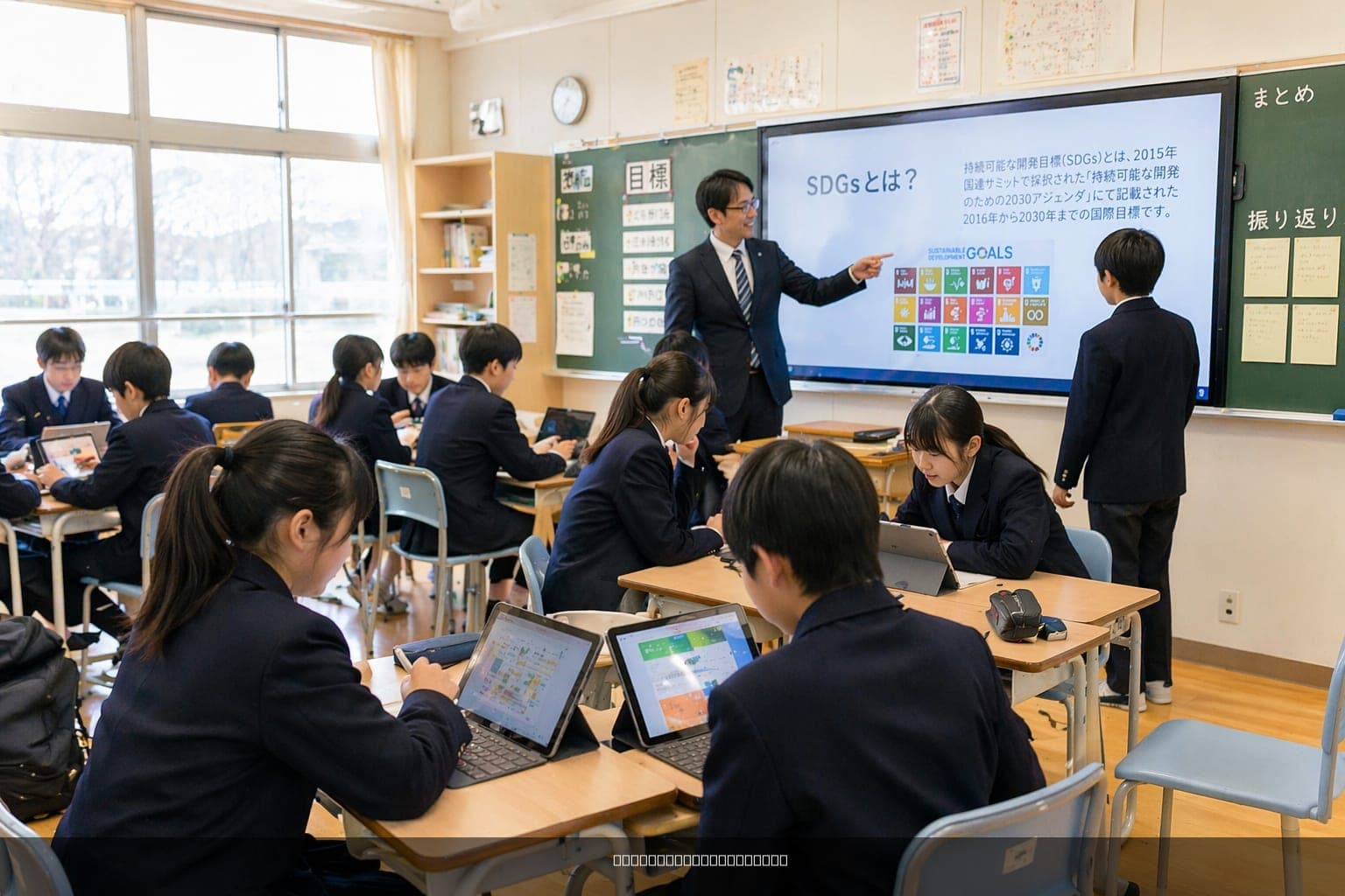 Japanese classroom with students in 2026, illustrating active learning environment.