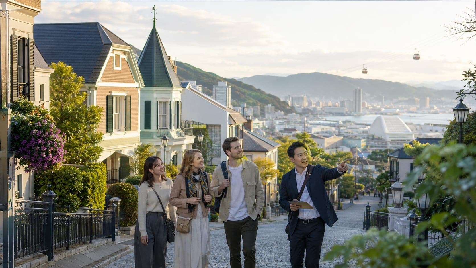 View of Kitano-cho district in Kobe with European-style architecture