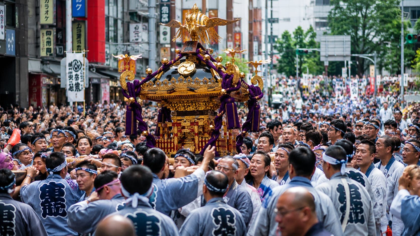 Colorful Tokyo Matsuri parade with floats and traditional costumes in 2026