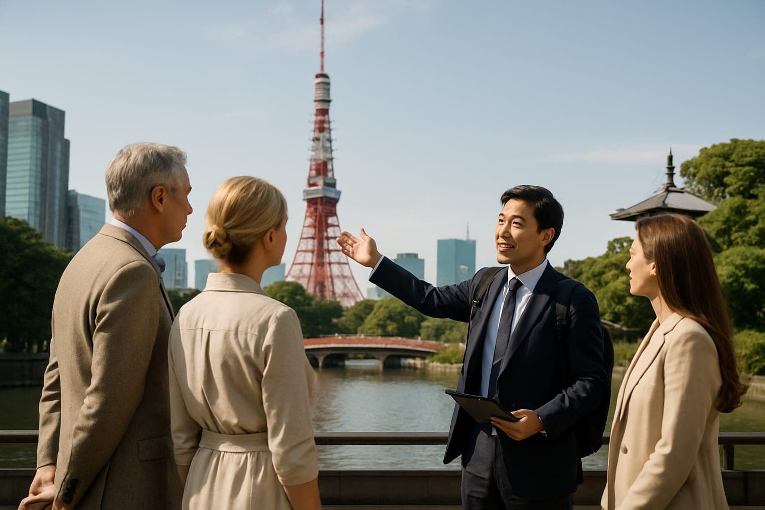 Luxury private tour in Tokyo with English-speaking guide and city landmarks.